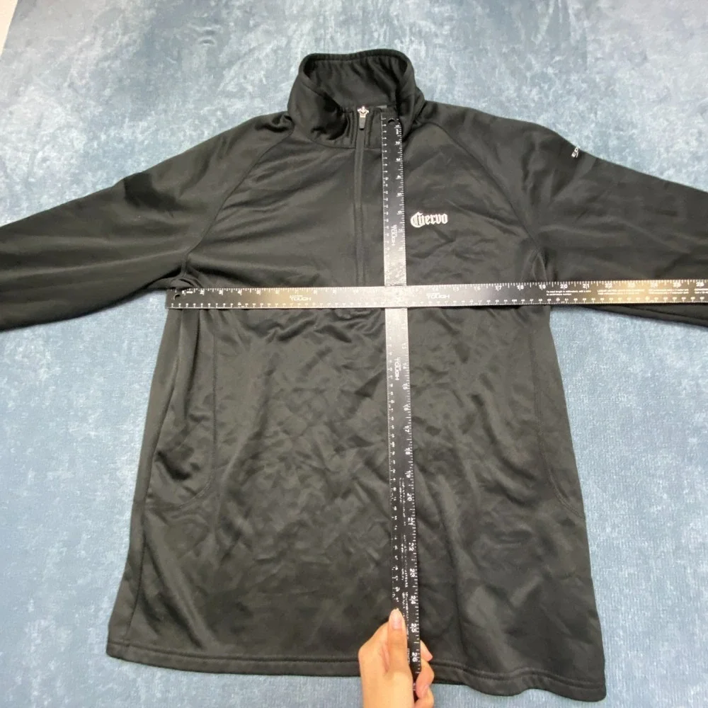 Eddie Bauer Jose Cuervo Jacket Mens Large Black Fleece Lined Quarter Zip Winter